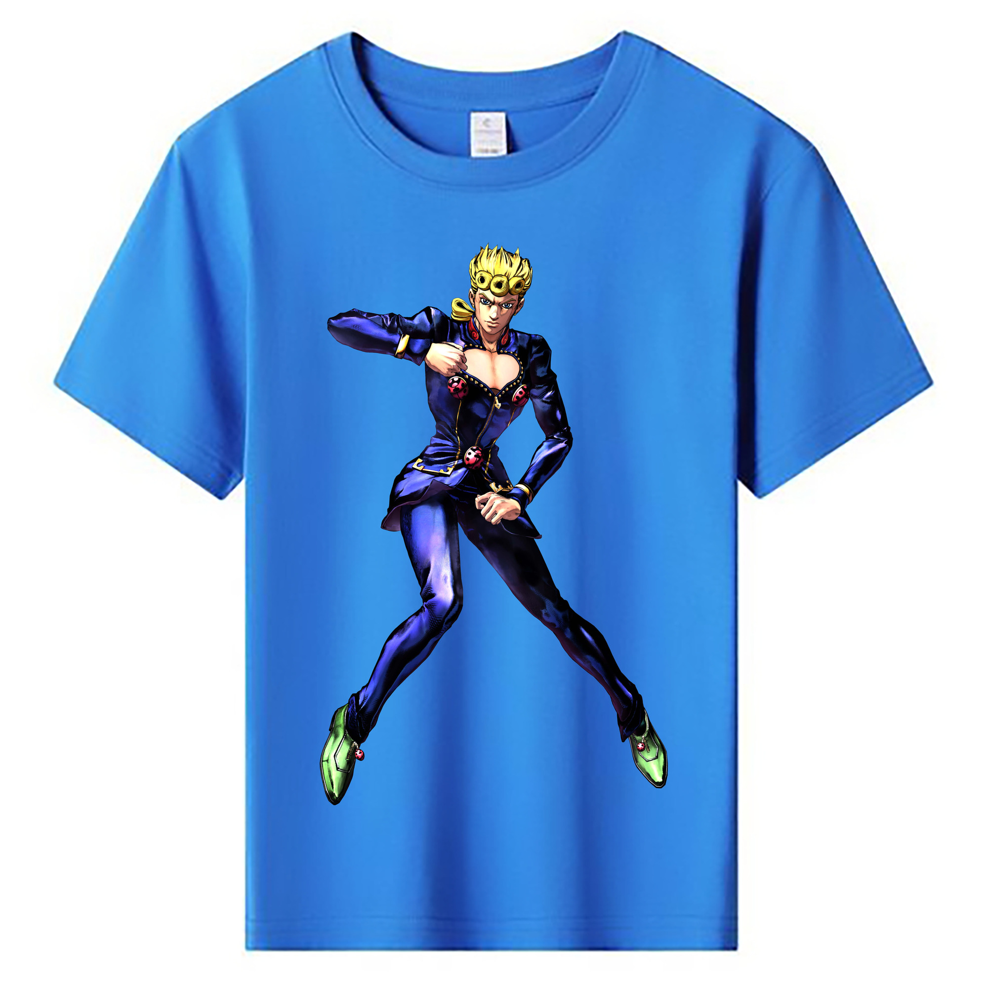 （画像用） ジョジョの奇妙な冒険 ジョルノ?ジョバァーナ JoJo's Bizarre Adventure Giorno Giovanna 綿100％キッズTシャツ（フロントプリント）